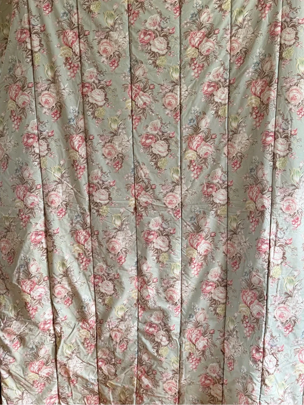 Ralph Lauren Vintage Charlotte IV Floral Twin Comforter Sage Pink Roses Cottage